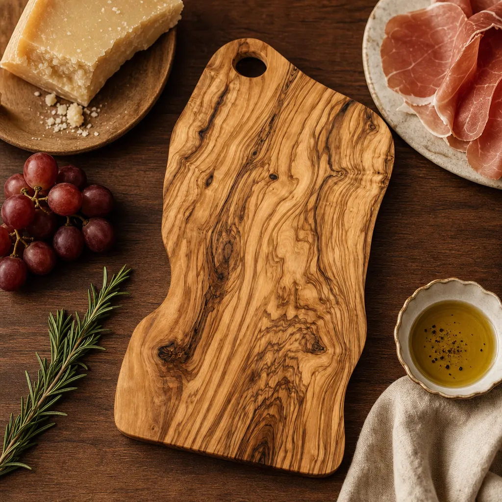 Alba olive wood serving board, single slab, 11 by 15 inches